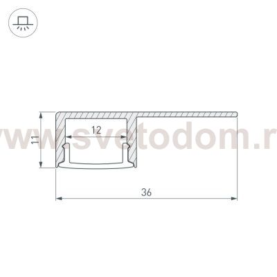 Профиль ARH-DECORE-S12-LINE-EDGE-2000 ANOD Arlight 23894