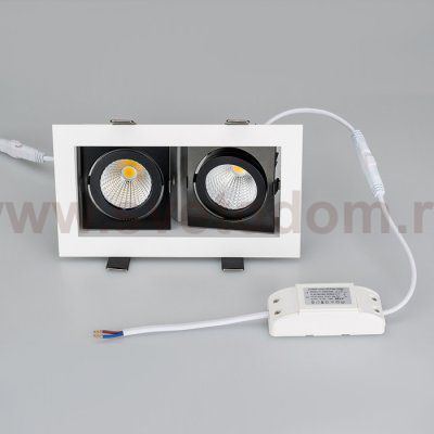 Светильник CL-KARDAN-S180x102-2x9W Day (WH-BK, 38 deg) Arlight 24129