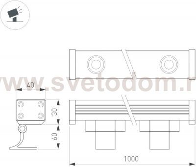Светодиодный прожектор AR-LINE-1000S-18W-220V Warm (Grey, 30 deg) Arlight 24300
