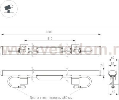 Светодиодный прожектор AR-LINE-1000L-36W-220V Warm (Grey, 30 deg) (Arlight, Закрытый) Arlight 24306