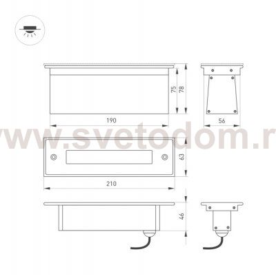 Светильник LTD-LINE-TILT-S210-8W Warm3000 (SL, 120 deg, 230V) (Arlight, IP67 Металл, 3 года) Arlight 24944