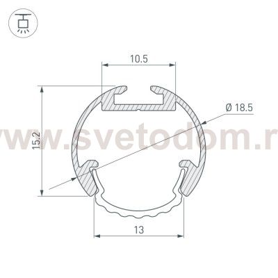 Профиль ROUND-D18-2000 ANOD Arlight 25482