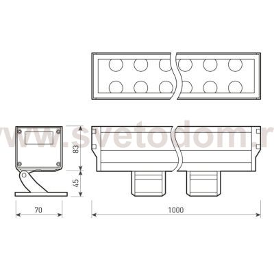 Светодиодный прожектор AR-LINE-1000XL-54W-230V White (Grey, 30 deg) Arlight 26098
