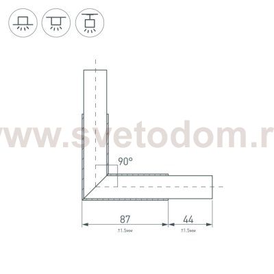 Угол PLS-LOCK-H25-L90 (с экраном MAT-L) Arlight 26133
