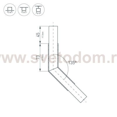 Угол PLS-LOCK-H25-L135 (с экраном MAT-L) Arlight 26136