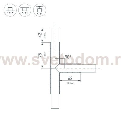 Тройник PLS-LOCK-H25-T90 (с экраном MAT-L) Arlight 26243