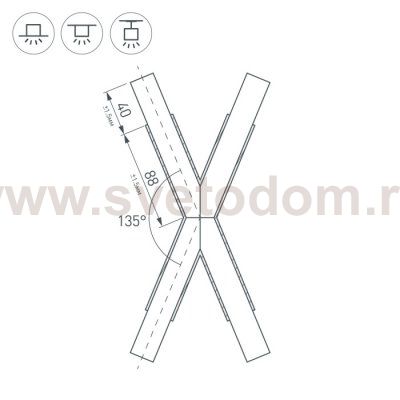 Крестовина PLS-LOCK-H25-Х135 (с экраном MAT-L) Arlight 26245
