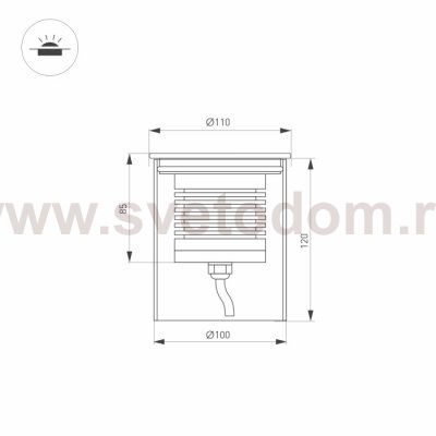 Светильник LTD-GROUND-R110-15W Warm3000 (SL, 25 deg, 230V)