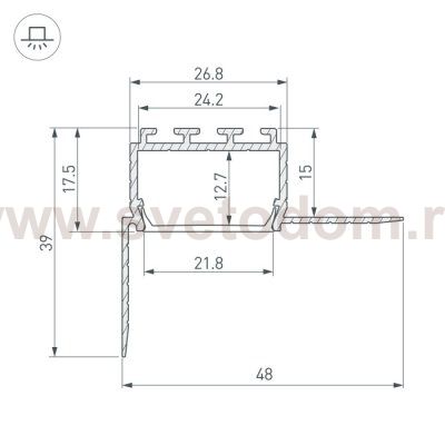 Профиль PLS45-F-HIDE-2000 Arlight 26547
