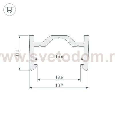 Профиль пластиковый ARH-CH15-2000-PVC (Arlight, Пластик) Arlight 27091