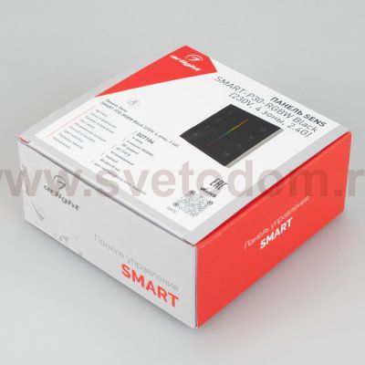 Панель Sens SMART-P30-RGBW Black (230V, 4 зоны, 2.4G) (Arlight, IP20 Пластик, 5 лет) Arlight 27104