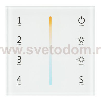 Панель Sens SMART-P38-MIX White (230V, 4 зоны, 2.4G) (Arlight, IP20 Пластик, 5 лет) Arlight 27118