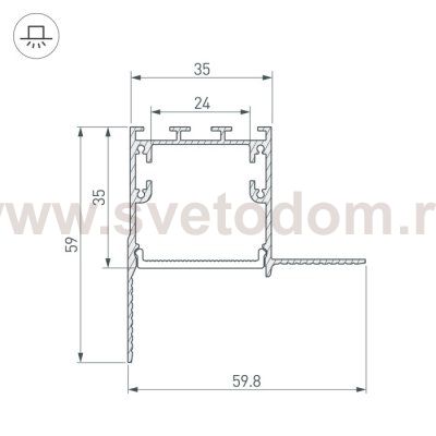 Профиль SL-LINIA32-FANTOM-EDGE-2000 ANOD Arlight 27159
