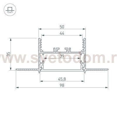 Профиль SL-LINIA45-FANTOM-2000 ANOD Arlight 27160