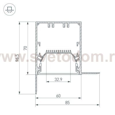 Профиль SL-LINIA55-FANTOM-EDGE-2000 ANOD Arlight 27162