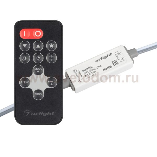 Диммер ARL-FINE-DIM Black (5-24V, 1x5A, RF ПДУ 11кн) (Arlight, IP20 Пластик, 1 год) Arlight 27192