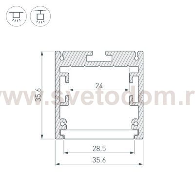 Профиль SL-ARC-3535-D800-A45 BLACK (320мм, дуга 1 из 8) Arlight 27640