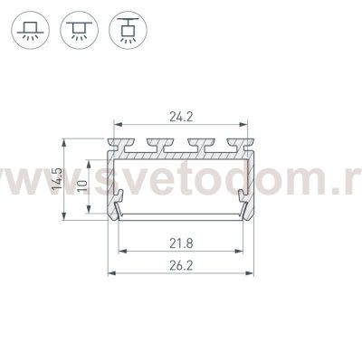 Профиль PLS-LOCK-H15-2000 ANOD Arlight 27737