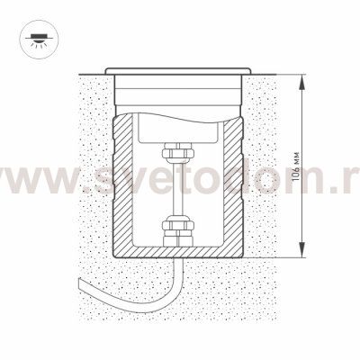 Светильник KT-AQUA-R85-7W White6000 (SL, 25 deg, 12V) (Arlight, IP68 Металл, 3 года) Arlight 27868