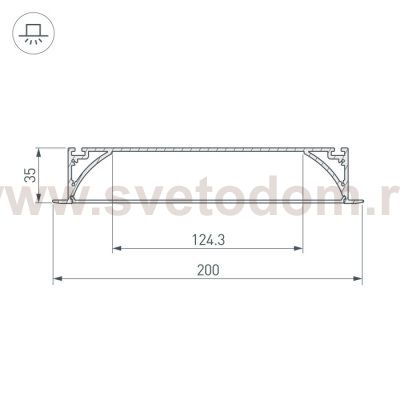 Профиль с экраном ARH-POWER-W200-F-2000 ANOD Arlight 27916