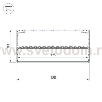 Профиль с экраном ARH-POWER-W180-2000 ANOD Arlight 27921