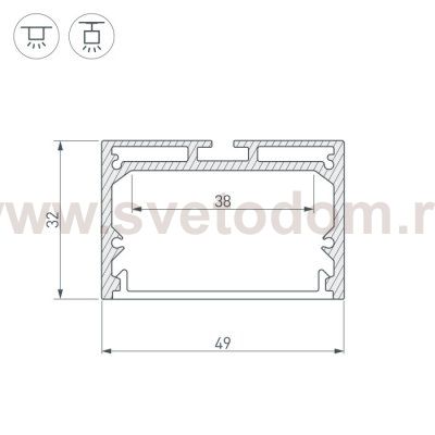 Профиль с экраном SL-LINE-4932-2500 BLACK+OPAL Arlight 27988