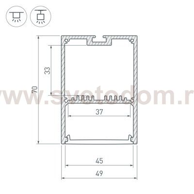 Профиль с экраном SL-LINE-4970-2500 BLACK+OPAL Arlight 27989