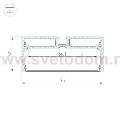 Профиль с экраном SL-LINE-7532-2000 ANOD Arlight 28033