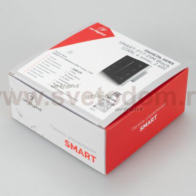 Панель Sens SMART-P17-DIM Black (230V, 4 зоны, 2.4G) (Arlight, IP20 Пластик, 5 лет) Arlight 28129