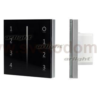 Панель Sens SMART-P17-DIM Black (230V, 4 зоны, 2.4G) (Arlight, IP20 Пластик, 5 лет) Arlight 28129