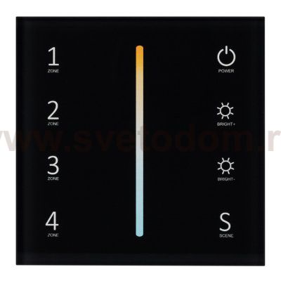 Панель Sens SMART-P43-MIX Black (230V, 4 зоны, 2.4G) (Arlight, IP20 Пластик, 5 лет) Arlight 28137