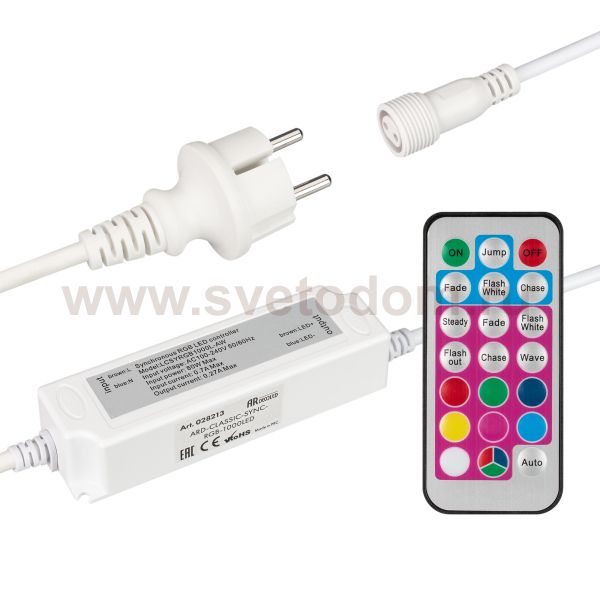 RGB контроллер с ПДУ Карта (18кн) для управления светодиодными гирляндами RGB-SYNC Arlight 28213