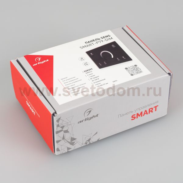 Панель Sens SMART-P79-DIM Black (230V, 4 зоны, 2.4G) (Arlight, IP20 Пластик, 5 лет) Arlight 28399