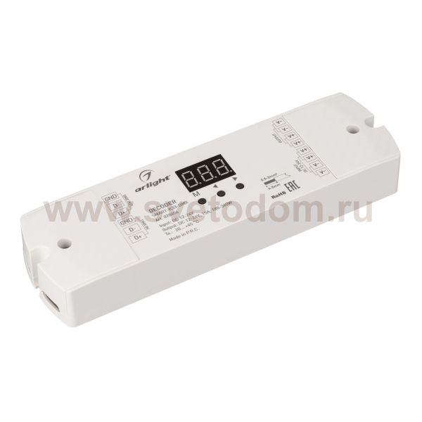 Декодер SMART-K33-DMX (12-24V, 1x15A) (Arlight, IP20 Пластик, 5 лет) Arlight 28406