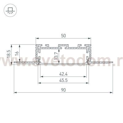 Профиль KLUS-POWER-W50H16-F-HIDE-2000 Arlight 28917