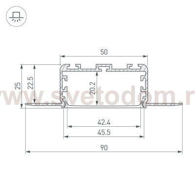 Профиль KLUS-POWER-W50H25-F-HIDE-2000 Arlight 28918