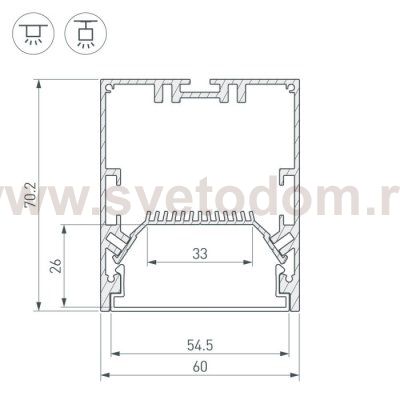 Профиль SL-LINE-6070-2000 ANOD Arlight 28993