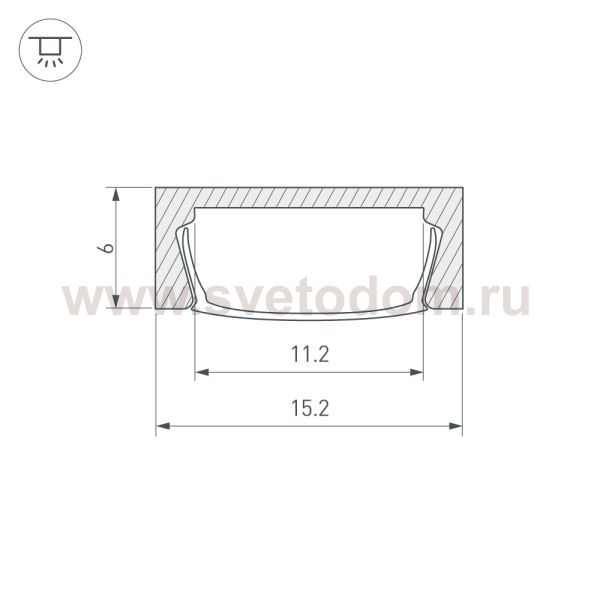Профиль с экраном MIC-2000 ANOD+OPAL (Arlight, Алюминий) Arlight 29024