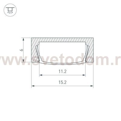 Профиль с экраном MIC-2000 ANOD+OPAL (Arlight, Алюминий) Arlight 29024