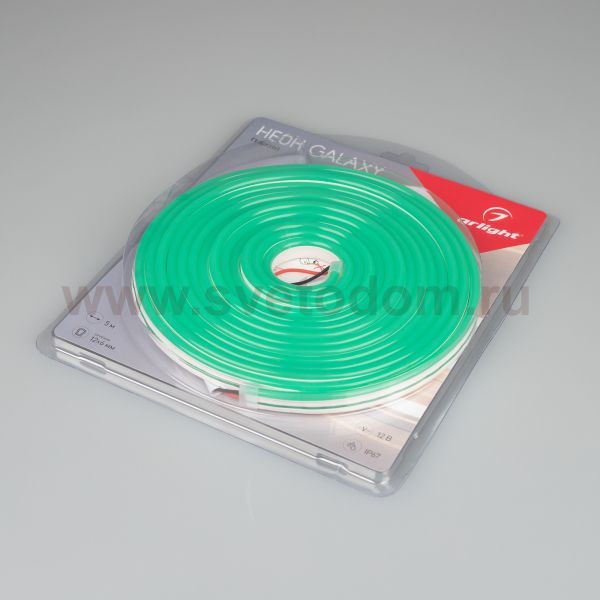Гибкий неон GALAXY-1206-5000CFS-2835-100 12V Green (12x6mm, 12W, IP67) Arlight 29356