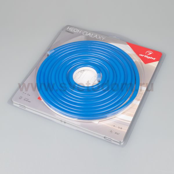 Гибкий неон GALAXY-1608-5000CFS-2835-100 12V Blue (16x8mm, 12W, IP67) Arlight 29369