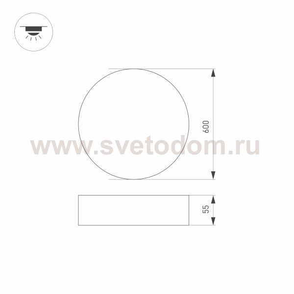 Светильник SP-RONDO-R600-72W Day4000 (WH, 120 deg, 230V) Arlight 29465