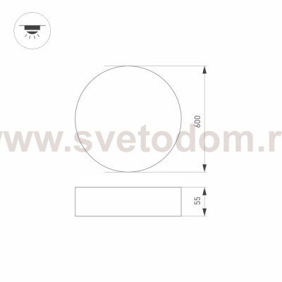 Светильник SP-RONDO-R600-72W Warm3000 (WH, 120 deg, 230V) Arlight 29466