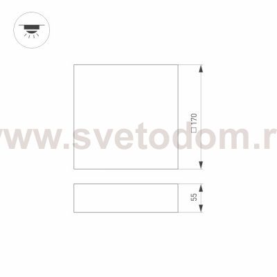 Светильник SP-QUADRO-S170x170-18W Day4000 (BK, 120 deg, 230V) Arlight 29477