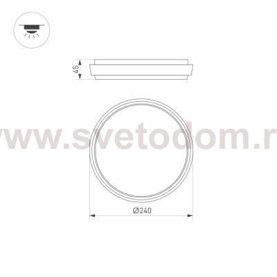 Светильник LGD-GIRO-R240-25W Warm3000 (GR, 110 deg, 230V) (Arlight, IP54 Металл, 3 года) Arlight 29949