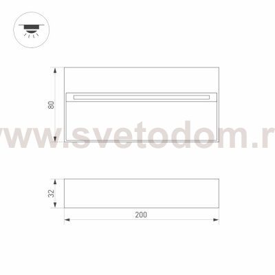 Светильник LGD-TRACE-S200x80-8W Warm3000 (GR, 65 deg, 230V) Arlight 29961