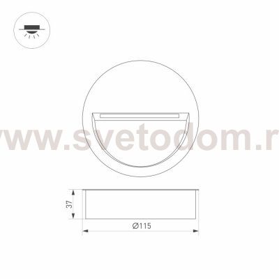 Светильник LTD-TRAIL-R115-4W Warm3000 (GR, 65 deg, 230V) Arlight 29962