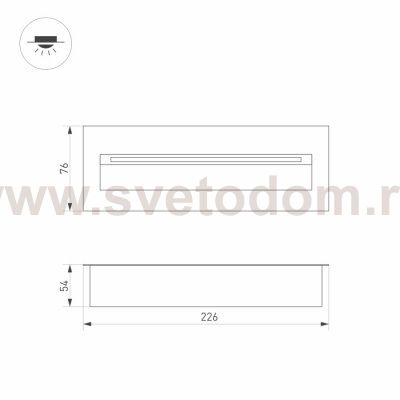 Светильник LTD-TRAIL-S226x76-8W Warm3000 (GR, 65 deg, 230V) Arlight 29964