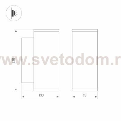 Светильник LGD-FORMA-WALL-TWIN-R90-2x12W Warm3000 (GR, 44 deg, 230V) (Arlight, IP54 Металл, 3 года) Arlight 29970