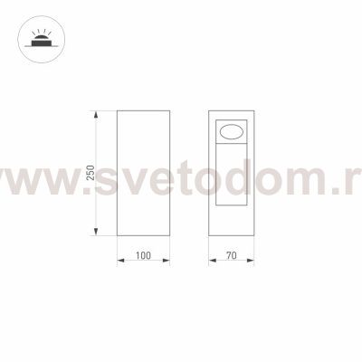 Светильник LGD-MARK-BOLL-H250-7W Warm3000 (GR, 60 deg, 230V) (Arlight, IP54 Металл, 3 года) Arlight 29975